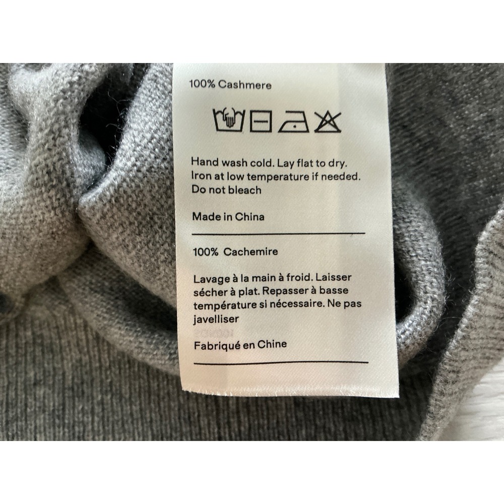 Quince Mongolian Cashmere V-Neck Sweater Heather Grey Large New With Tags - Picture 8 of 8
